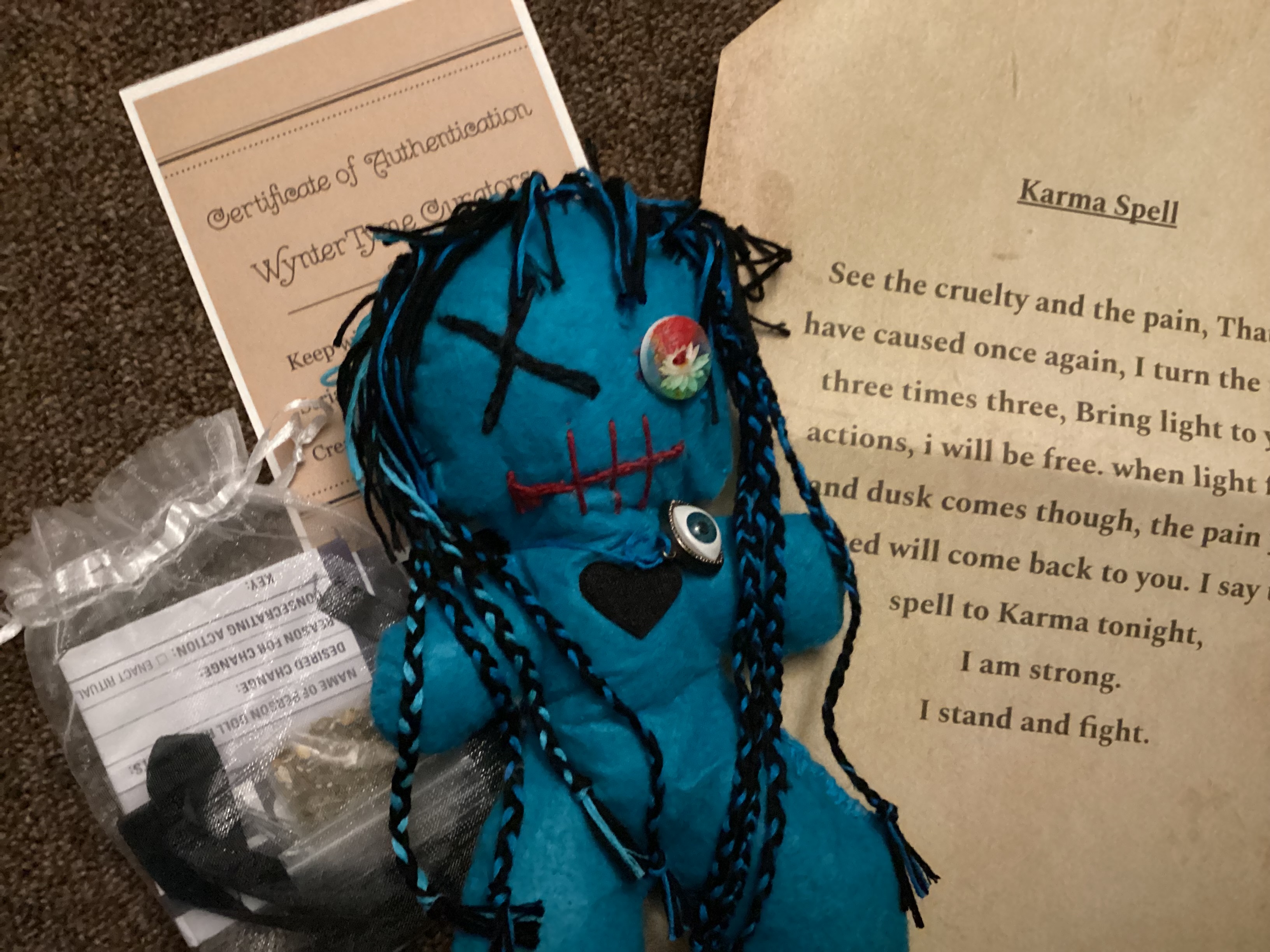 A handmade voodoo doll